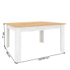 Masă dining extensibilă, stejar craft auriu / stejar craft alb, 135-184x86 cm, SUDBURY - Thumbnail Image 2