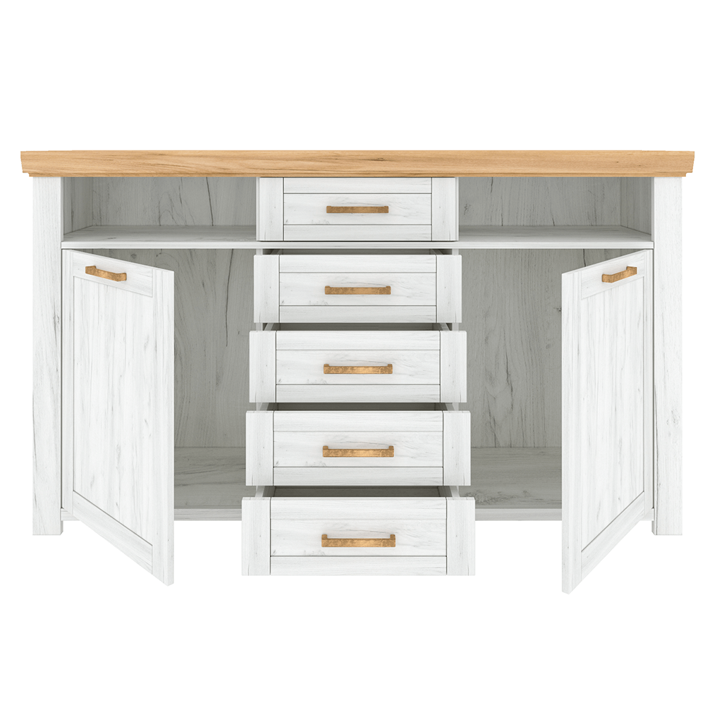 Scrin E, stejar craft auriu / stejar craft alb, SUDBURY - imagine 2