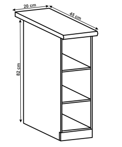 Corp inferior cu rafturi 200, alb, LAYLA D20P