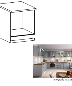 Corp cuptor încorporabil 600, gri mat/alb, LAYLA D60ZK