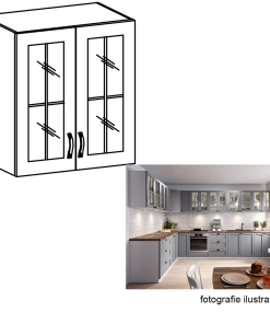 Corp suspendat vitrină, alb/gri mat, LAYLA G60S/G80S