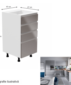 Corp inferior 400 cu 4 sertare, AURORA D40S4