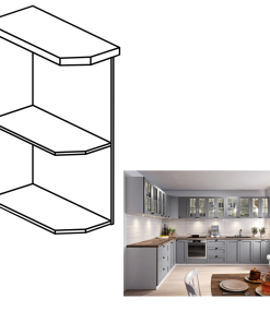Corp inferior cu rafturi colț 250, alb, LAYLA D25PZ (S-D)