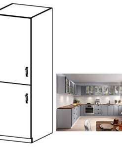 Dulap alimente 600, gri mat/alb, LAYLA D60R