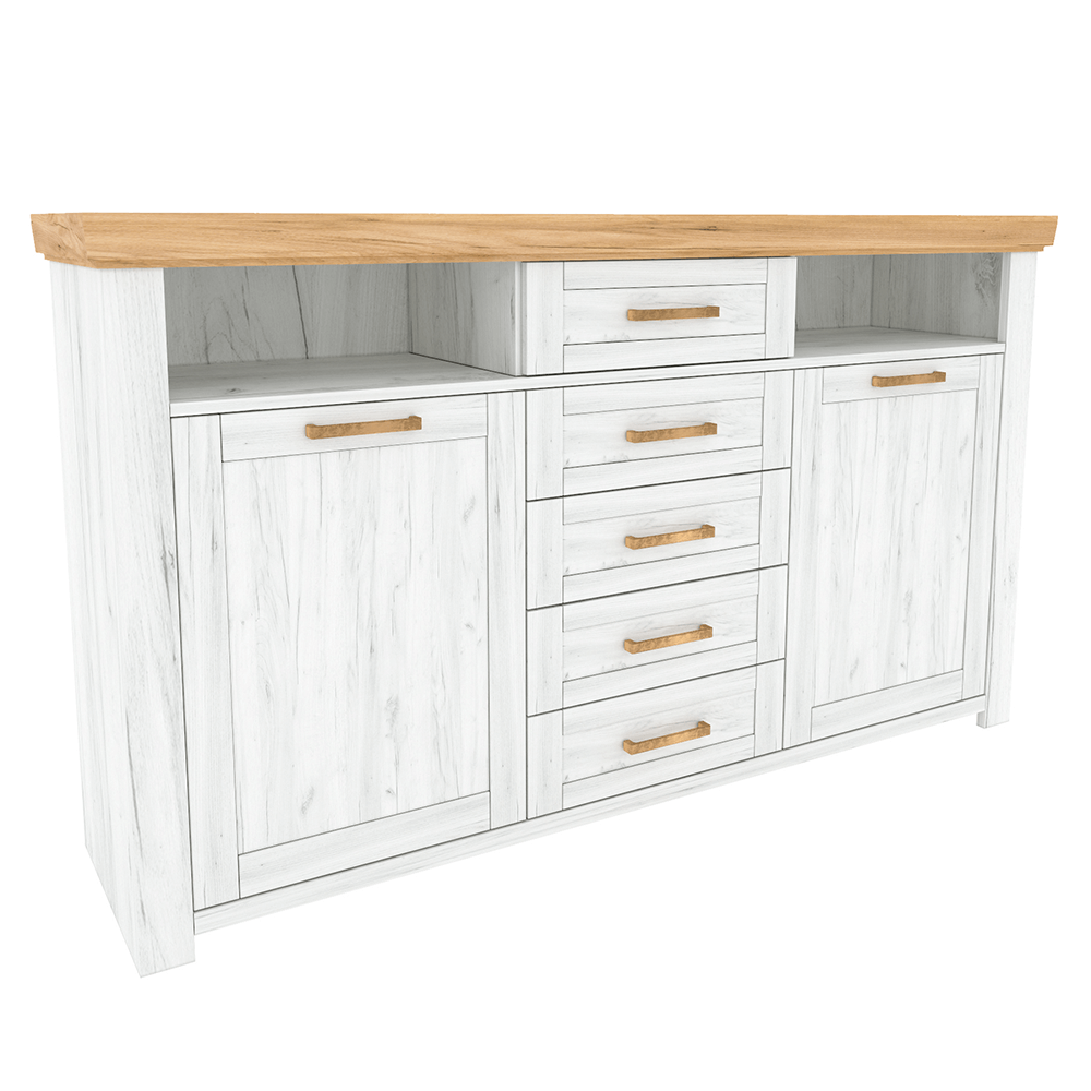 Scrin E, stejar craft auriu / stejar craft alb, SUDBURY - imagine 1