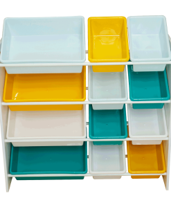 Organizator / raft pentru jucării, alb / multicolor, MADY