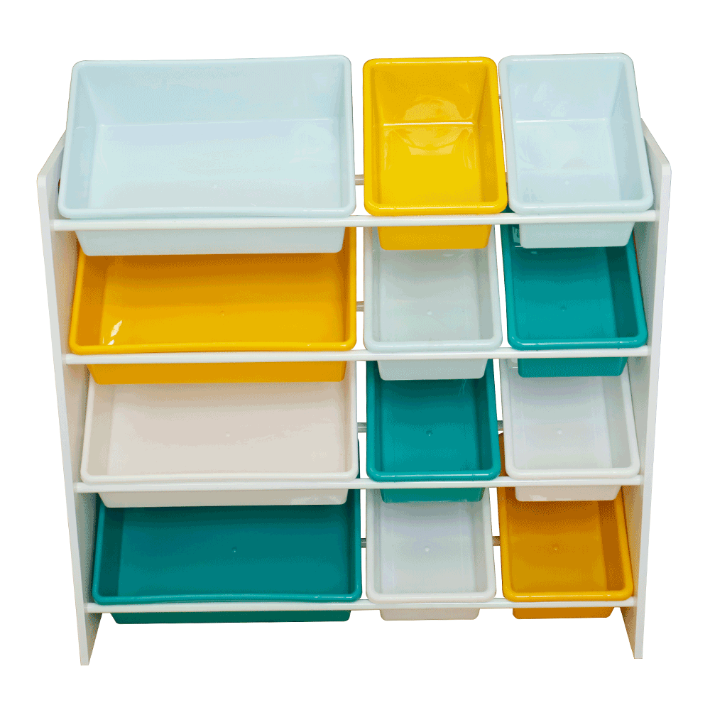 Organizator / raft pentru jucării, alb / multicolor, MADY - imagine 1