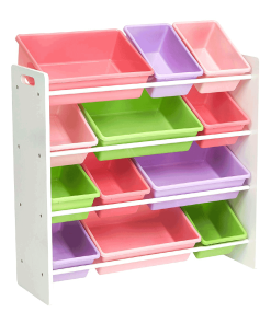 Organizator / raft pentru jucării, alb / multicolor, MAISAN