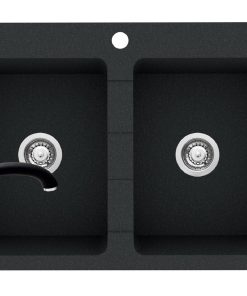 Set chiuveta granit SPARTA 2B & baterie OSSIA - Black