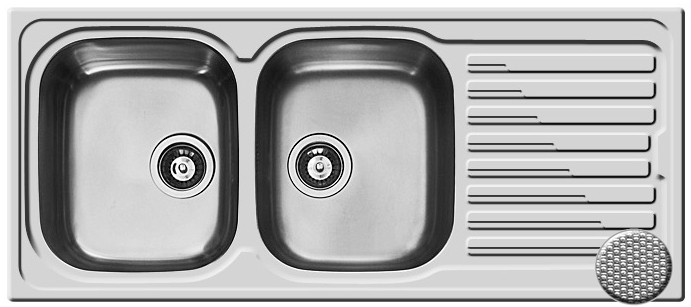 Chiuveta Inox AMALTIA 116x50 2B 1D LN Chiuveta Inox AMALTIA 116x50 2B 1D LN