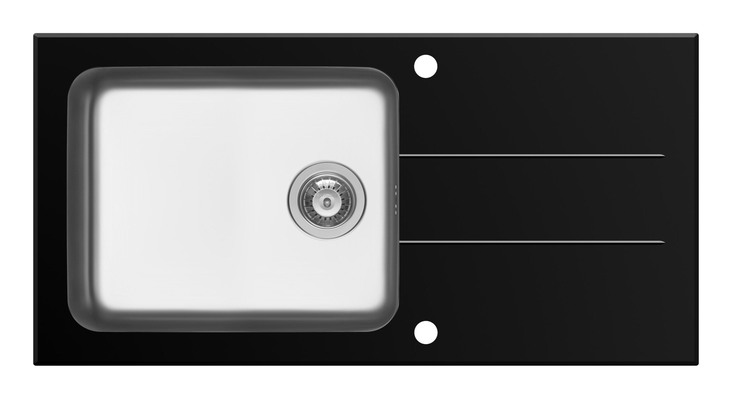 Chiuveta Pyramis CONCERTO 100x50 1B 1D Black Glass & Inox