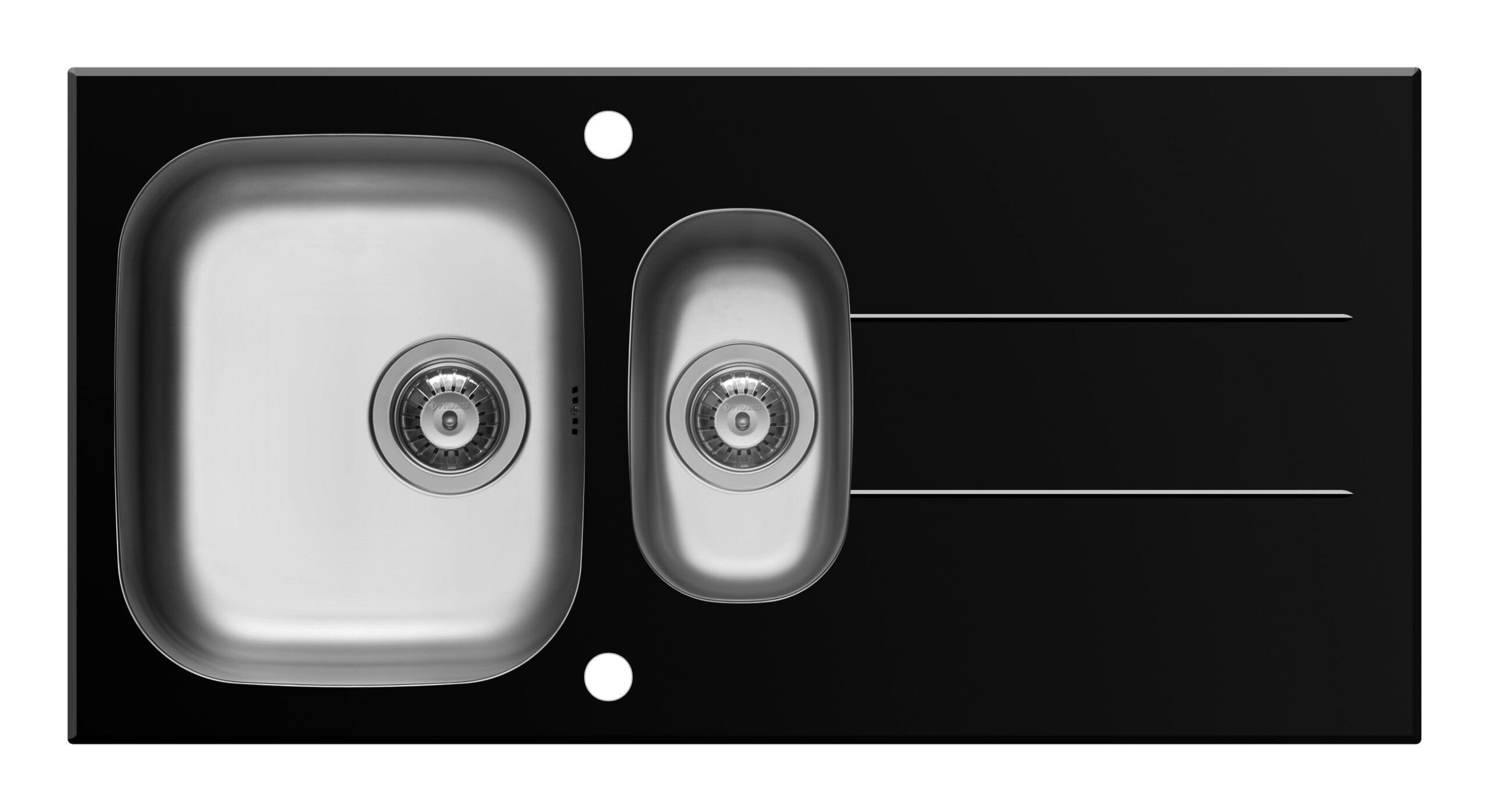 Chiuveta Pyramis CONCERTO 100x50 1 1/2B 1D Black Glass & Inox