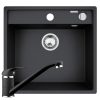 Set chiuveta granit ALYA 1B 53x50 & baterie ASALIA Black
