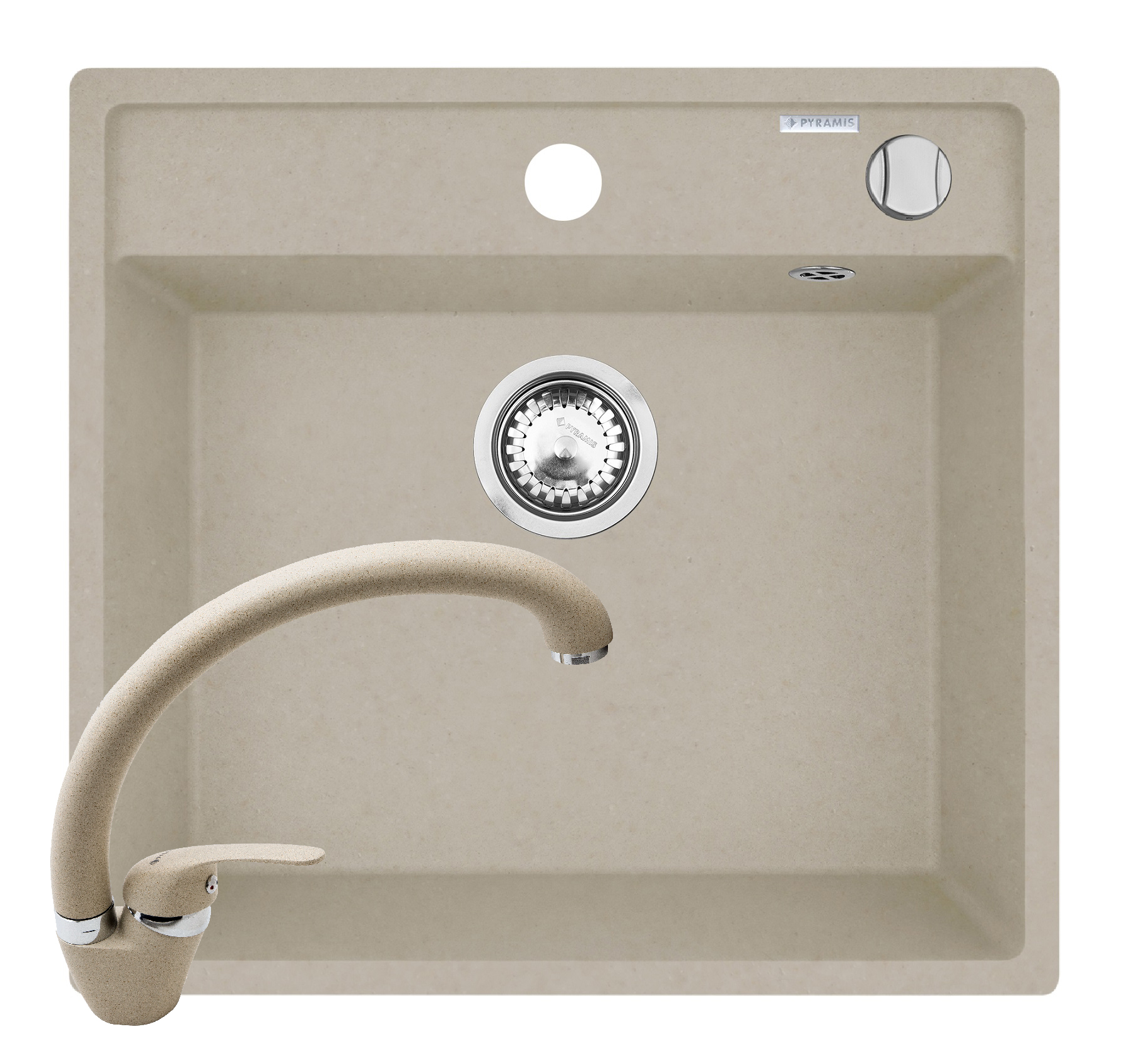 Set chiuveta granit ALYA 1B 53x50 & baterie OSSIA Sand Beige