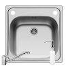 Set 3IN 1 Chiuveta Inox INSET 1B SM + Baterie + Dozator detergent