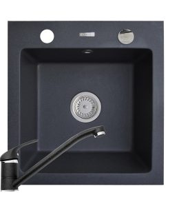 Set chiuveta granit ALYA 1B & baterie ASALIA - Negru