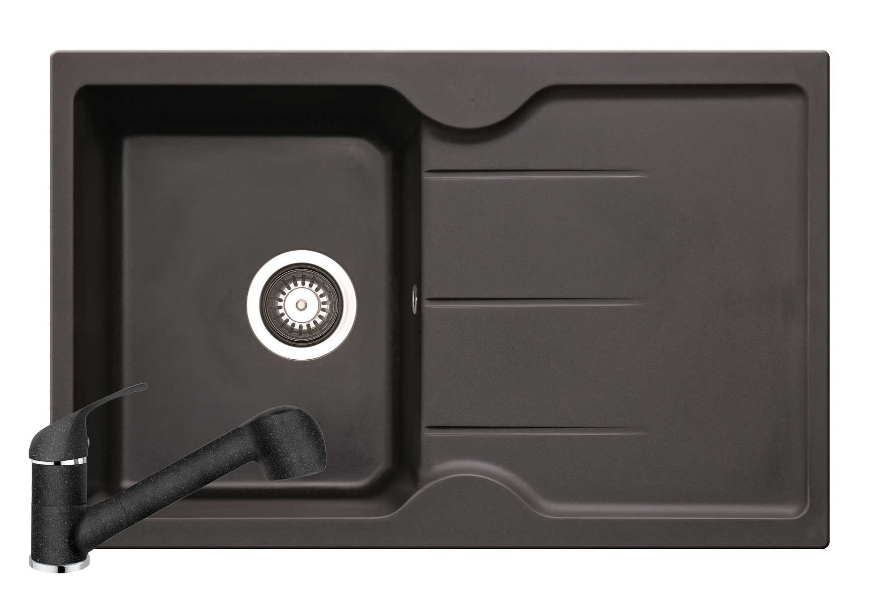 Set chiuveta granit PORTOS & baterie FIDO - Carbon