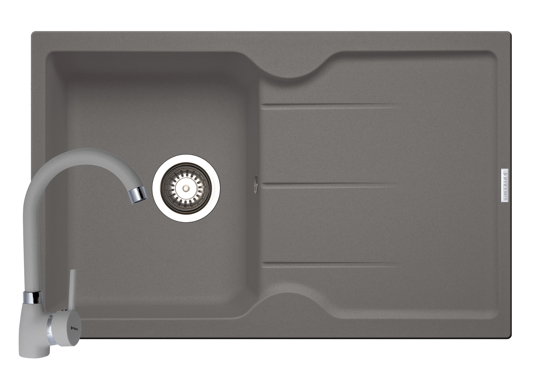 Set chiuveta granit PORTOS & baterie BELLO - Grey Set chiuveta granit PORTOS & baterie BELLO - Grey