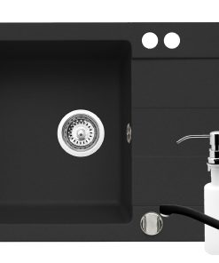 Set 3in1 chiuveta granit Cristal PLUS 1B 1D ST Carbon