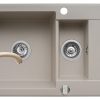 Set chiuveta KORFU 78x46 1 1/2B 1D & baterie OSSIA - Bej