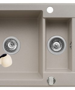 Set chiuveta KORFU 78x46 1 1/2B 1D & baterie FIDO - Bej