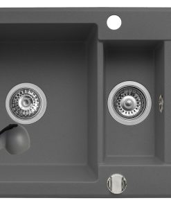 Set chiuveta KORFU 78x46 1 1/2B 1D & baterie FIDO - Grey