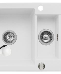 Set chiuveta KORFU 78x46 1 1/2B 1D & baterie FIDO - Snow