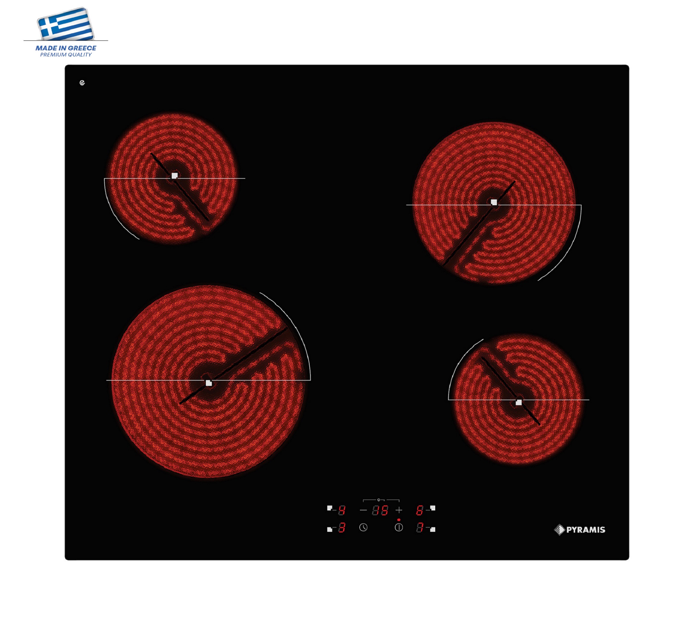 Plita electrica Pyramis PHC61410FMB Black Glass