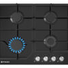 Plita gaz Pyramis 60PG 6601 Black Glass si Fonta - Thumbnail Image 2