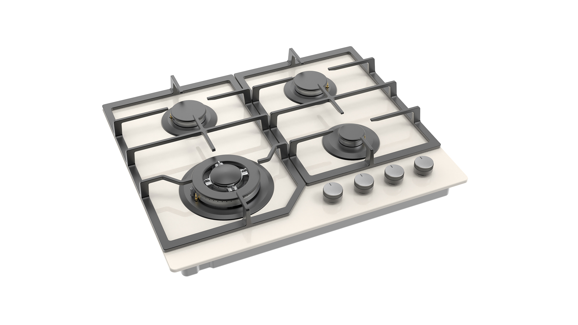 Plita gaz Pyramis 60PG 6613 Beige Glass, Wok si Fonta - imagine 4
