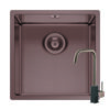 Set chiuveta inox ASTRIS COLORA 40x40 1B si baterie ADELITA Copper