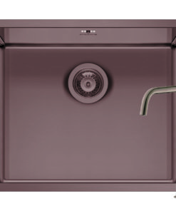 Set chiuveta inox ASTRIS COLORA 50x40 1B si baterie ADELITA Copper