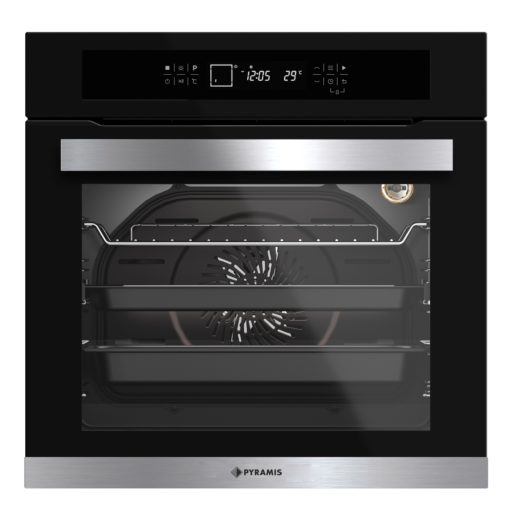 Cuptor electric Pyramis 60IN 8064 S5-T Black Glass & Inox