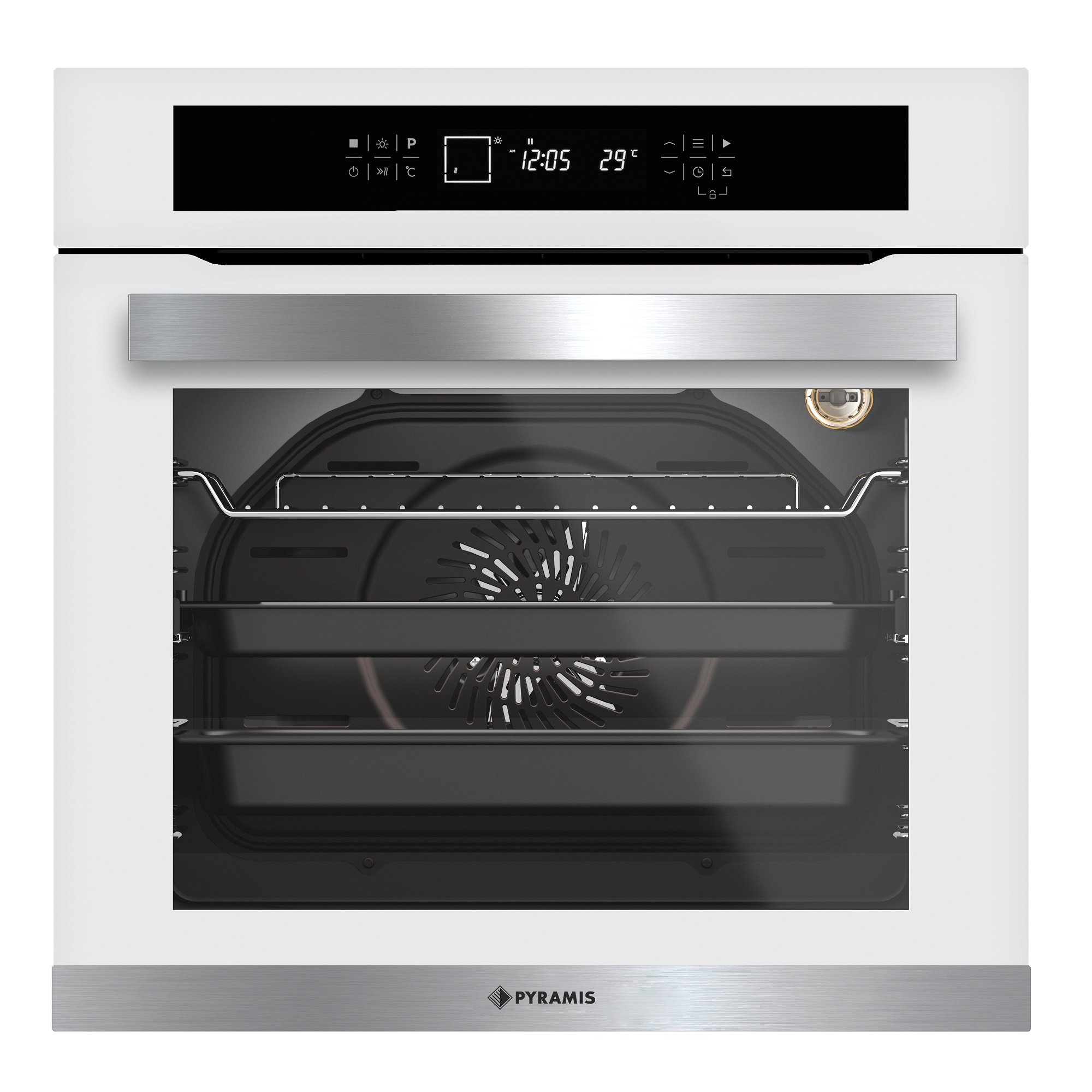 Cuptor electric Pyramis 60IN 8061 S5-T White Glass & Inox Cuptor electric Pyramis 60IN 8061 S5-T White Glass & Inox