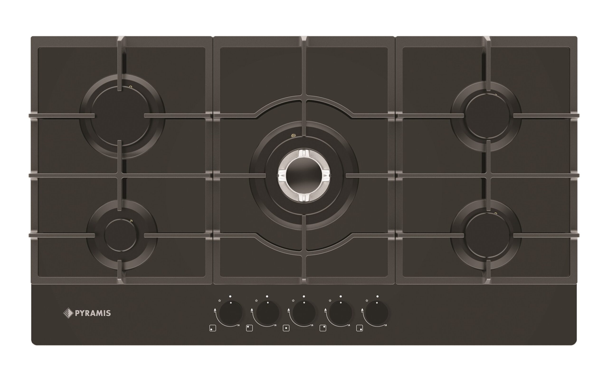 Plita gaz Pyramis 5.90 Wok Black Glass