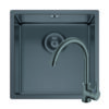 Set chiuveta inox ASTRIS COLORA 40x40 1B si baterie ECO BELLO Gun Metal