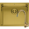Set chiuveta inox ASTRIS COLORA 50x40 1B si baterie ECO BELLO Gold