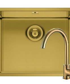 Set chiuveta inox ASTRIS COLORA 50x40 1B si baterie ECO BELLO Gold
