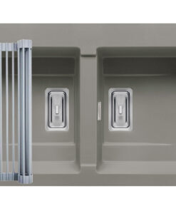 Set chiuveta granit KARTESIO 86x50 2B Industrial Grey si suport multifunctional ROLL UP