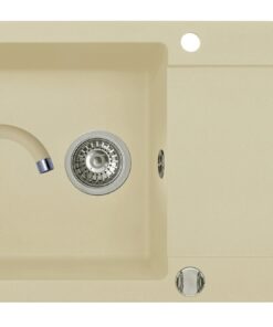 Set chiuveta granit MIDO 79x50 1B 1D si baterie BELLO Vanilla