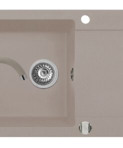 Set chiuveta granit MIDO 79x50 1B 1D si baterie BELLO Beige