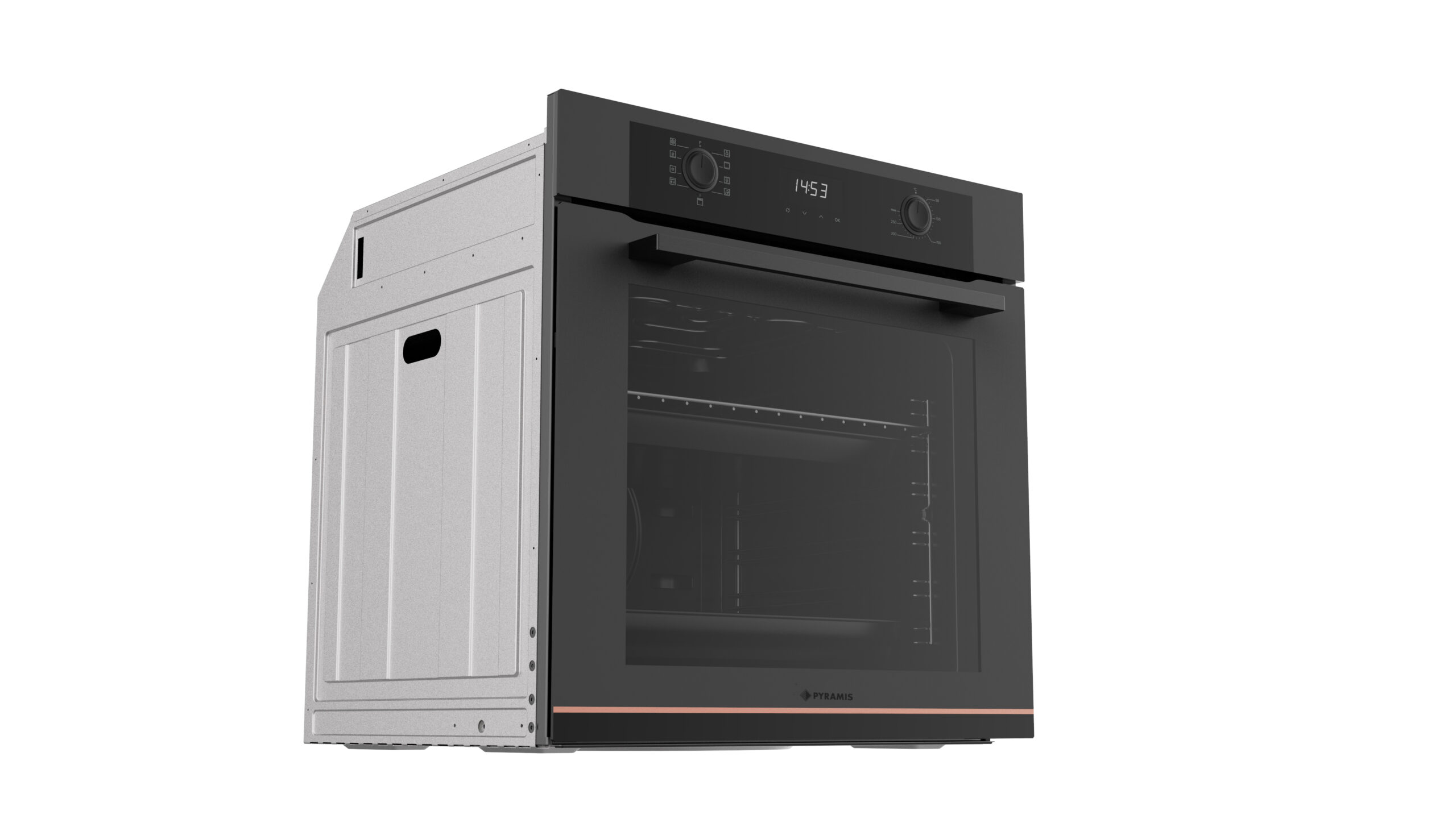 Cuptor electric Pyramis 60IN 2080 Cooper Line Black Glass - imagine 2