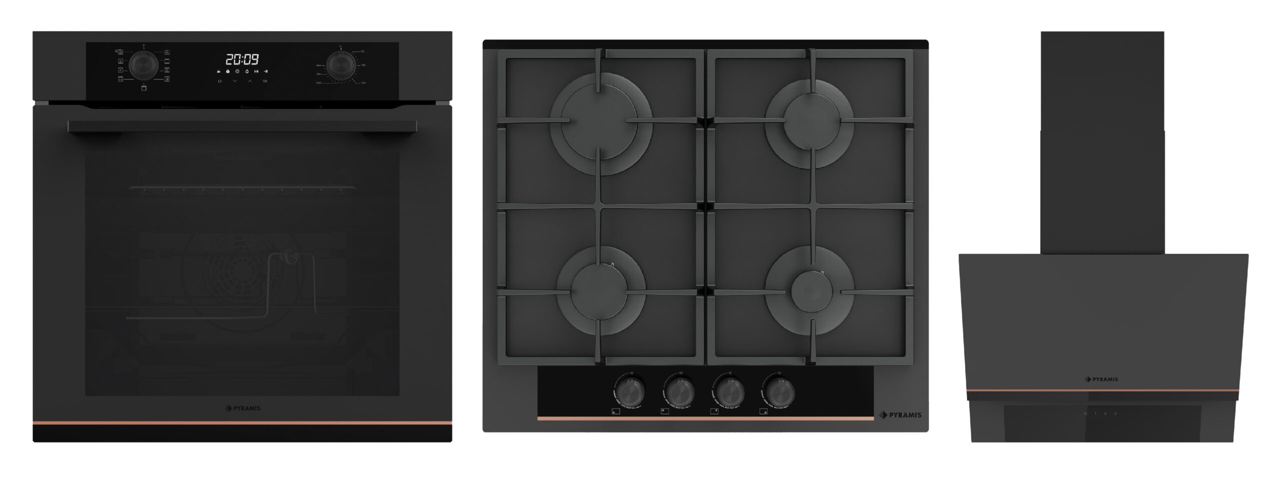 Pachet Pyramis Trio Copper Line 2080 Black Glass