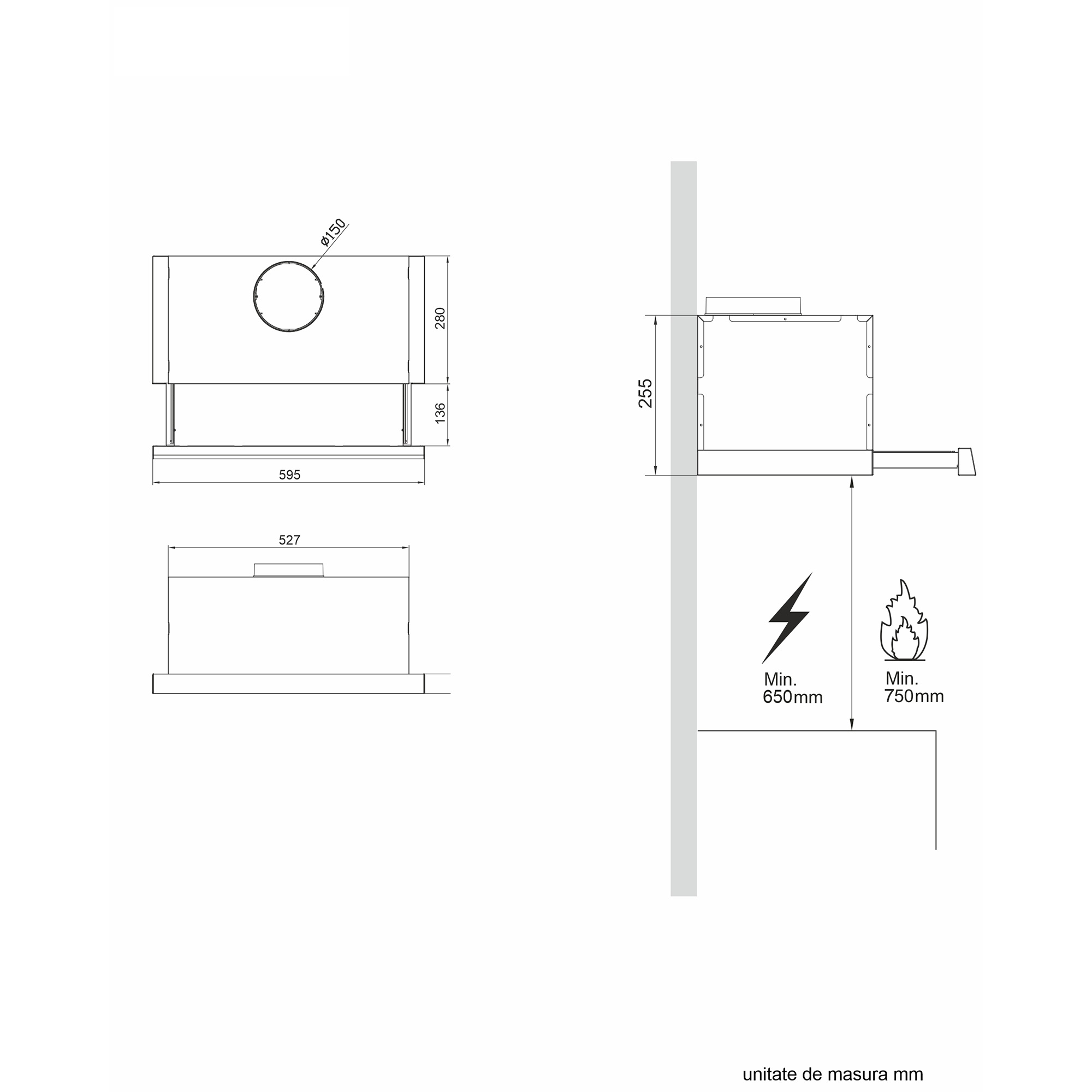Hota telescopica Pyramis Turbo MDT SL Full Grey Glass - imagine 3