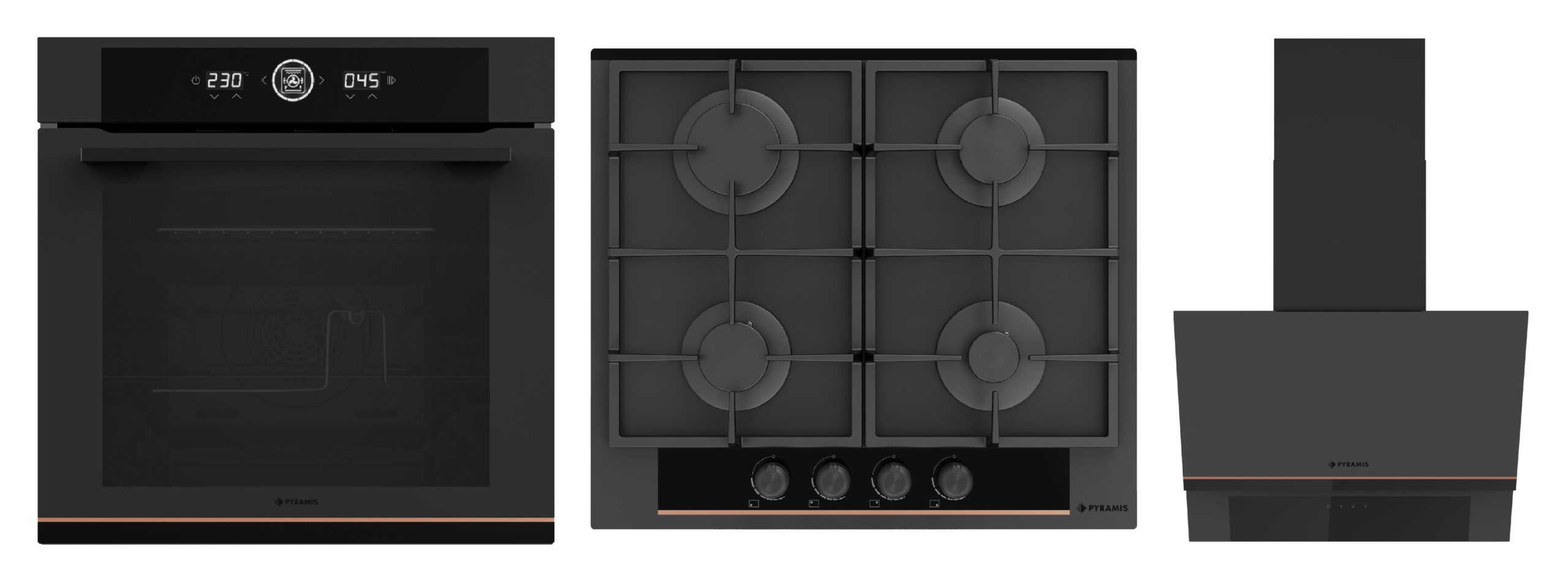 Pachet Pyramis Trio Copper Line 2082 Full Touch Black Glass