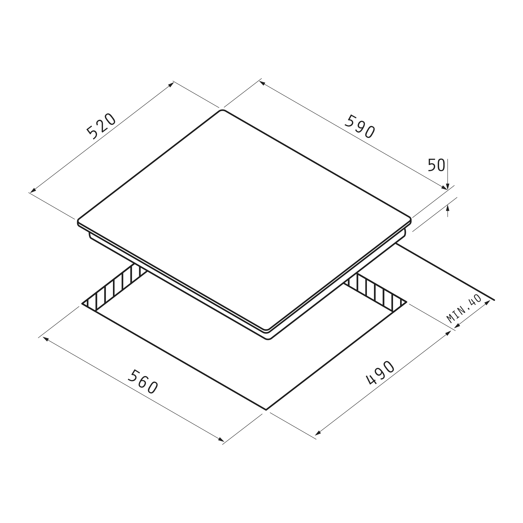 030032801 GAS HOB 60CS 487 INOX_L