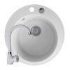 Set chiuveta granit ROUND 1B Ø49 & baterie BELLO White