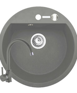 Set chiuveta granit MIDO Ø51 si baterie Eco Bello Grey