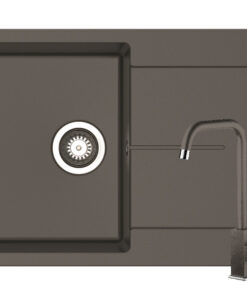 Set chiuveta granit ITHAKA 1B1D 79x50 si baterie ADELITA Iron Grey