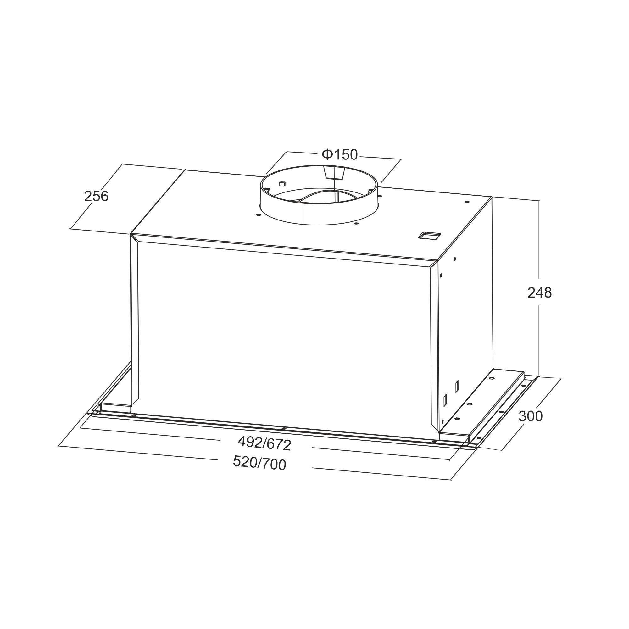 Hota total incorporabila Pyramis MD 52cm Inox - imagine 5